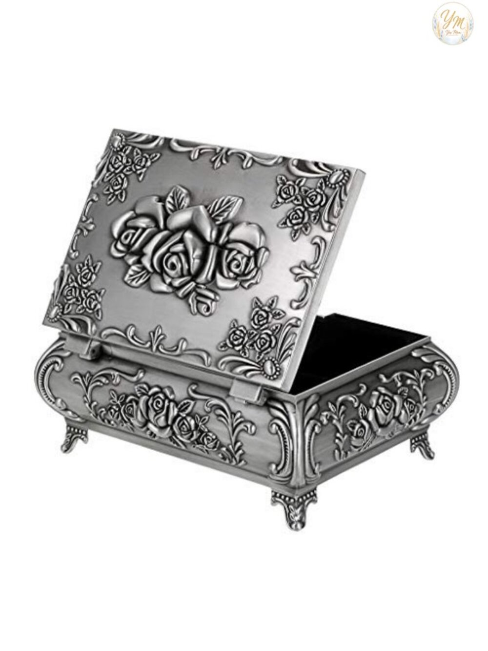 Hipiwe Antique Metal Jewelry Box Large Vintage Trinket Storage